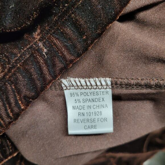 Vtg Susie Couture Velvet Skirt Set Womens L Brown Paisley Cowl Neck Whimsigoth - Picture 15 of 16